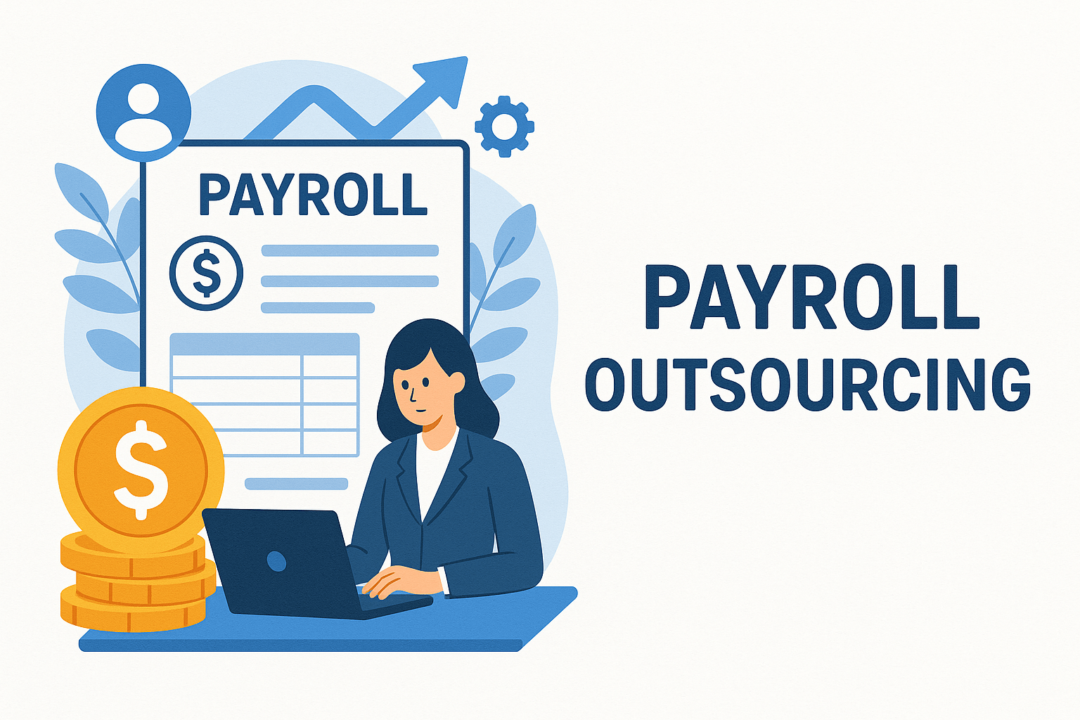 illustration of words payroll outsourcing