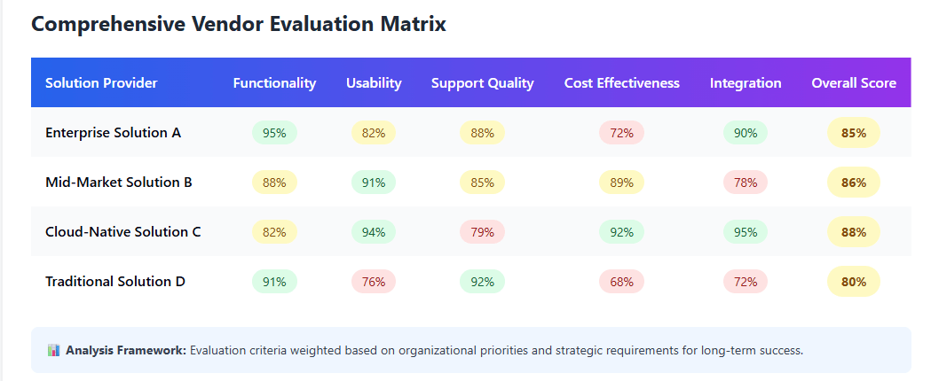 Vendor Matrix