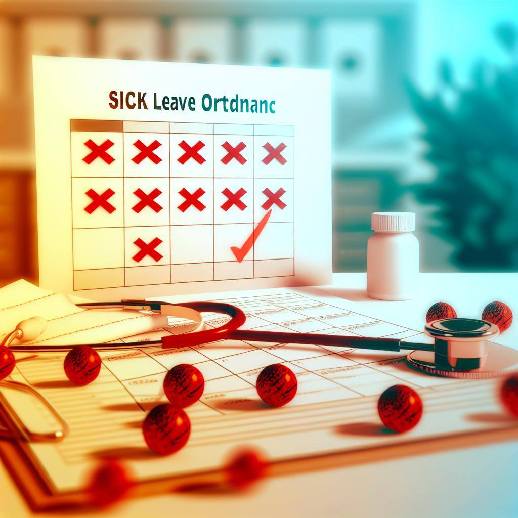 AI generated image of a sick leave calendar with stethoscope