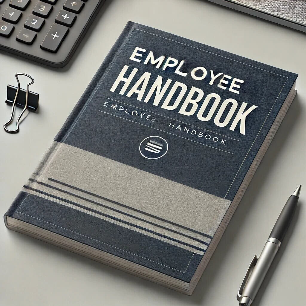 an employee handbook with a simple, professional cover